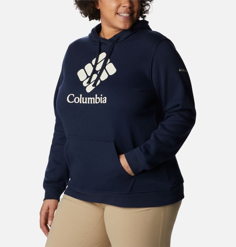Women's Columbia Trek Graphic Hoodie Navy | Plus Size CA-K65L8